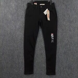 Levis 535 Super Skinny Jeans Womens 29x30 Black Dark Wash Stretch Denim Pants